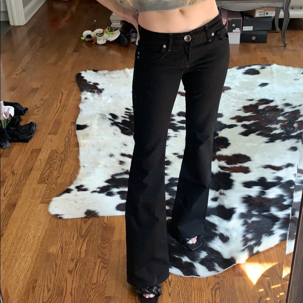 Black flare jeans